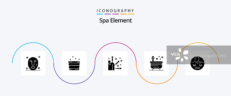 包含元素的水疗元素符号5图标包图片素材