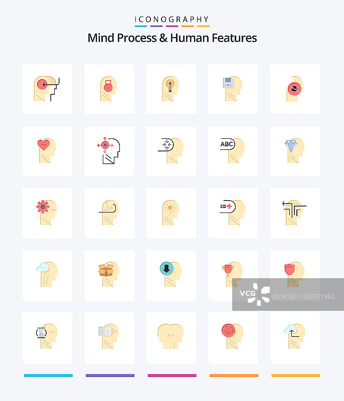 创意思维过程与人物特征2.5D设计图片素材