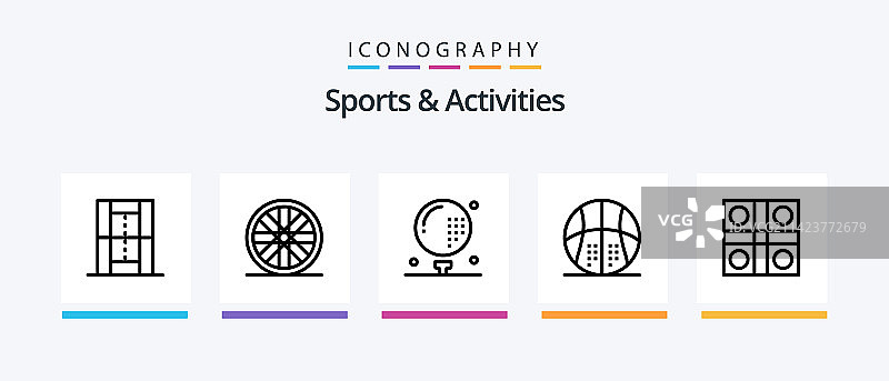 运动与活动线性5图标包。图片素材