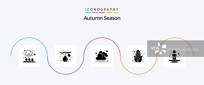 包含节日的秋季字形图标包图片素材
