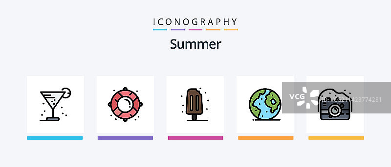 夏季线性填充5图标包（含浮标）图片素材