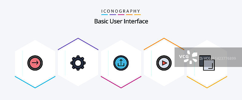 25个基础填充线条图标合集图片素材