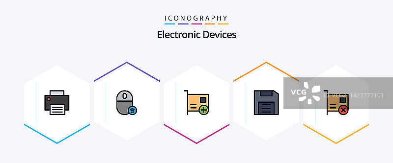 设备填充线条图标包25个，包含光盘图片素材