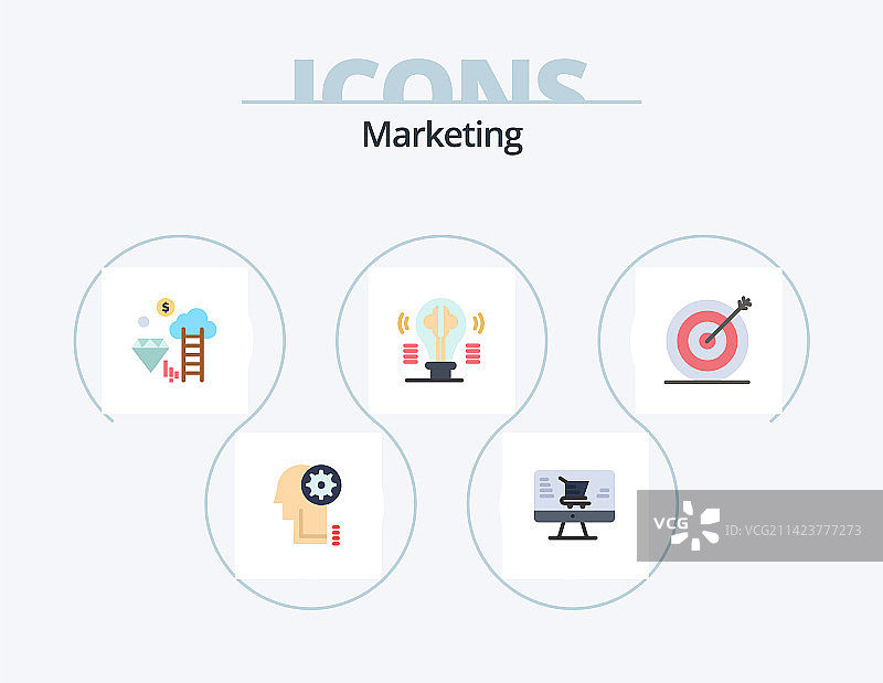 营销扁平图标包5图标设计目标图片素材
