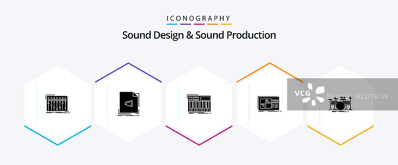 声音设计与制作25字形图标图片素材