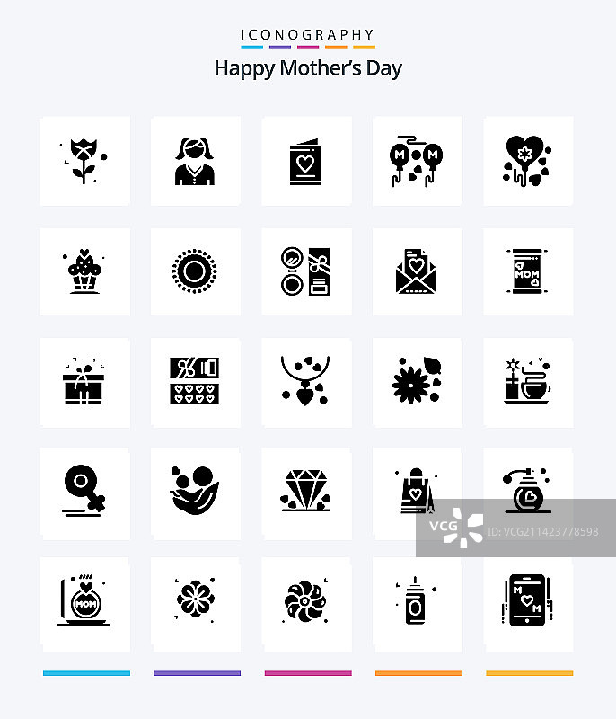 创意母亲节黑色字形图案图片素材