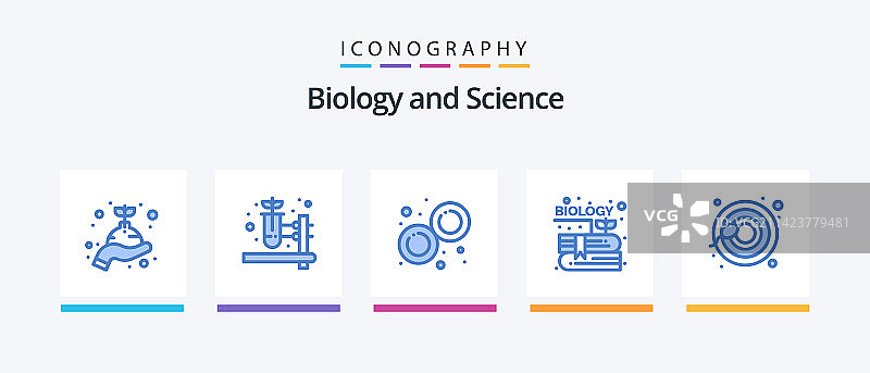 生物学蓝色5图标包，包括精子细胞图片素材