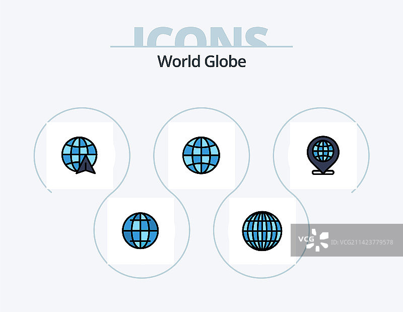 地球线条填充图标包5图标设计图片素材