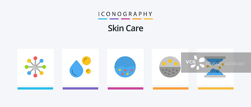 皮肤扁平五件套图标，包括矿物质骨骼图片素材