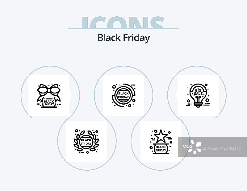 黑色星期五线性图标包5图片素材