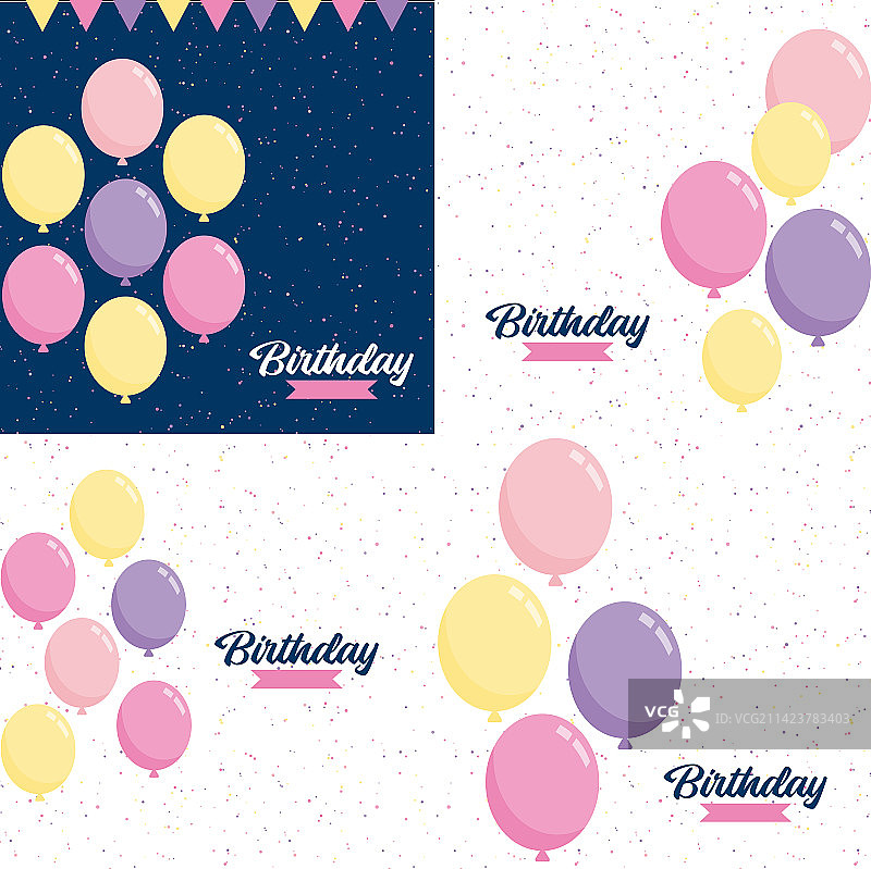 醒目几何字体生日快乐图片素材