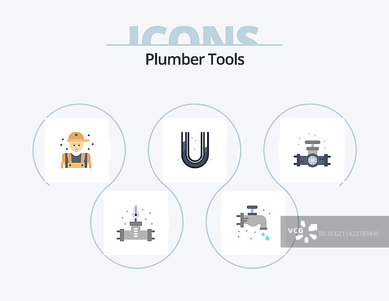 水管工扁平图标包5：仪表设计图片素材