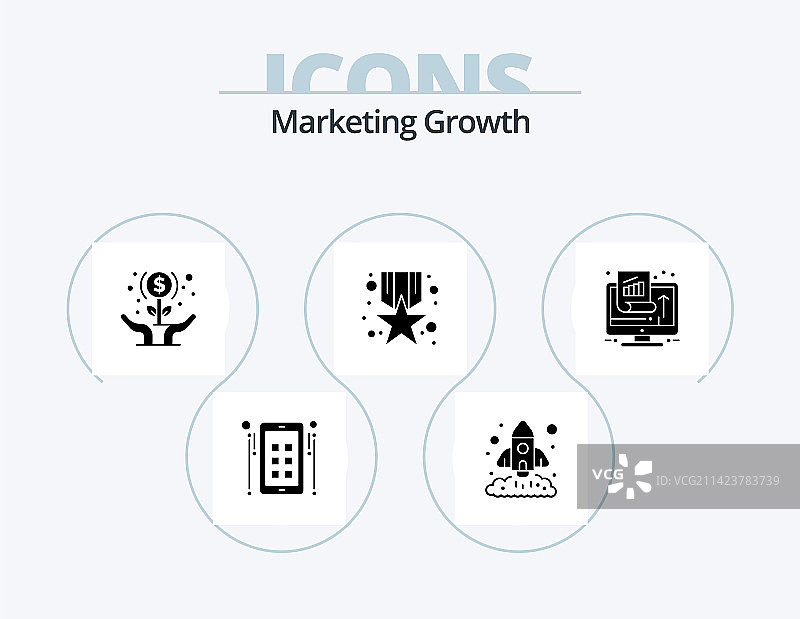 营销增长小图标合集5个图标设计图片素材