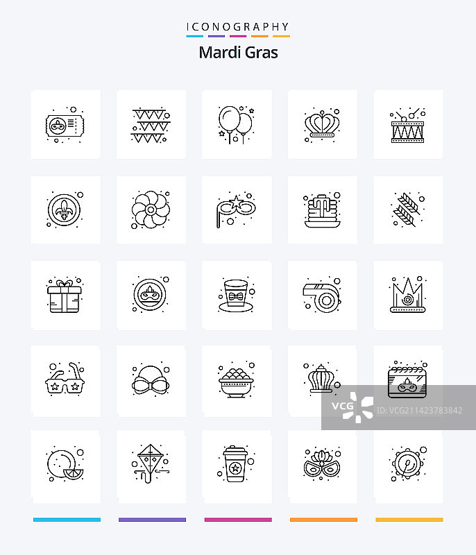 创意狂欢节轮廓图标包图片素材