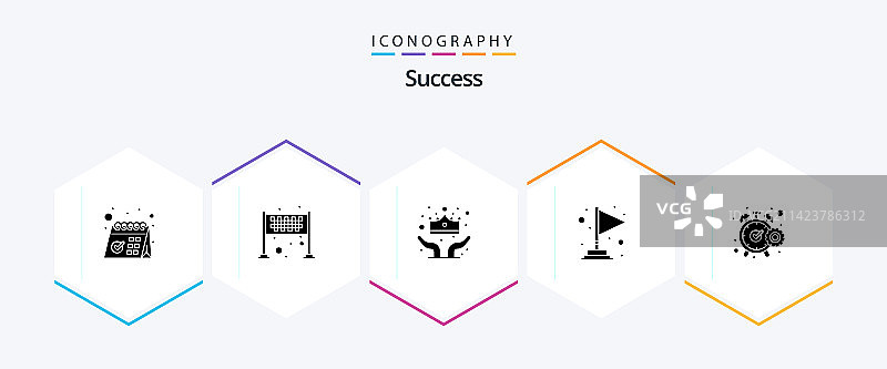 包含齿轮完成的25个象形图图标包图片素材