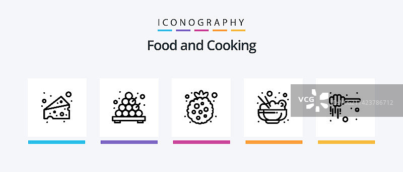 包含日式食物的食物线条5图标包图片素材