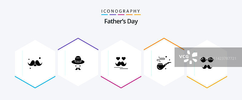 父亲节25个字形图标包（含头像）图片素材
