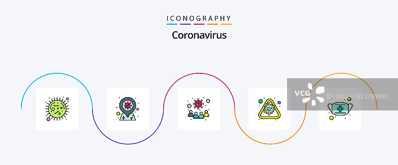 冠状病毒线填平5图标包图片素材