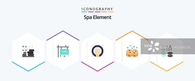 包含医疗元素的25个扁平风格SPA图标包图片素材