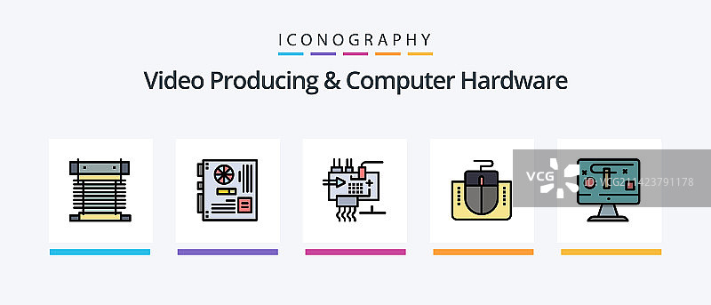 视频制作和计算机硬件线性填充图片素材