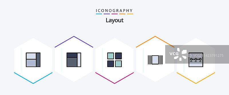 版式25填充线图标包，包含版式图片素材