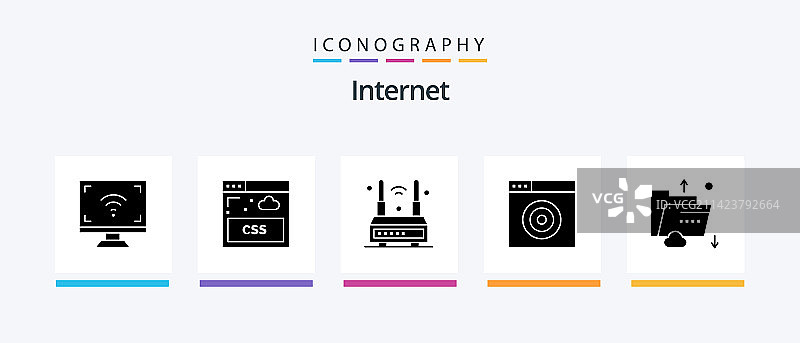 互联网轮廓5图标包，包含数据目标图片素材