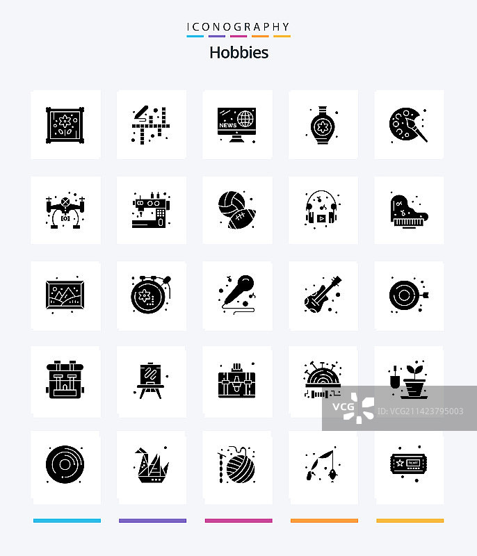 创意爱好25字形黑色图标包图片素材