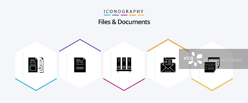文件和文档25字形图标包图片素材