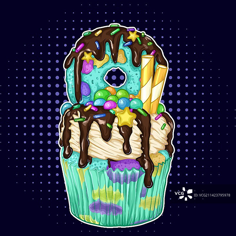 菜单海报 甜甜圈杯子蛋糕 纸杯蛋糕图片素材