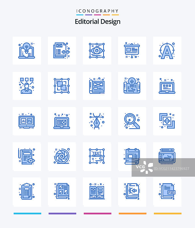 创意编辑设计蓝色图标合集图片素材