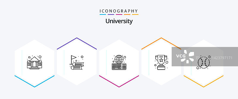 大学棒球25线条图标包图片素材