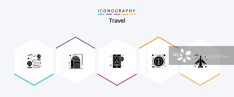 包含机场信息的旅行图标图片素材