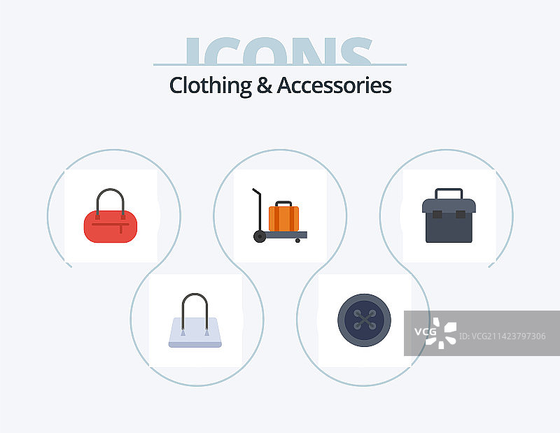 服装和配饰扁平图标包5图片素材