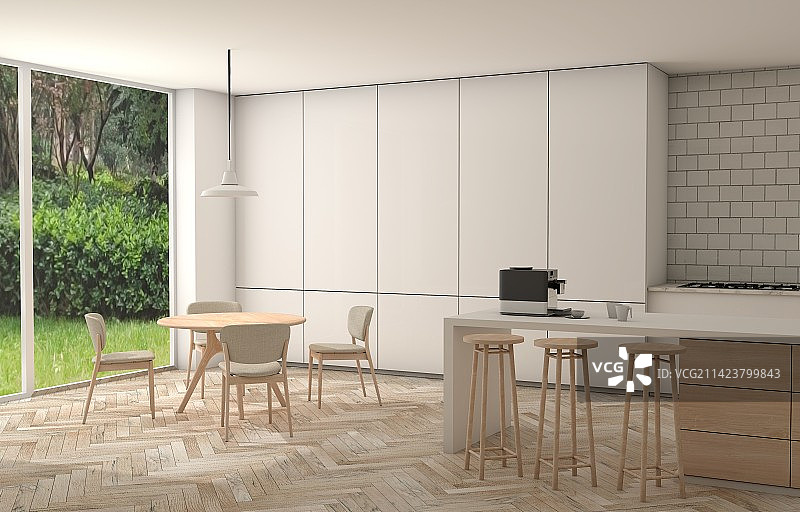 客厅厨房样板间图片素材