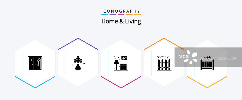 家居生活25字形图标包图片素材