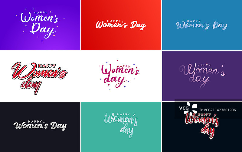 一套带有国际妇女节标志的卡片图片素材