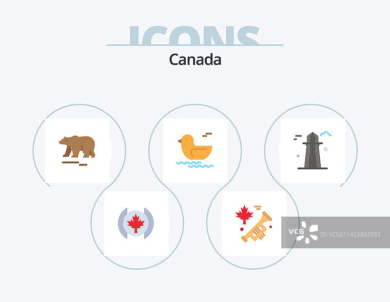 加拿大扁平图标包：加拿大塔图片素材