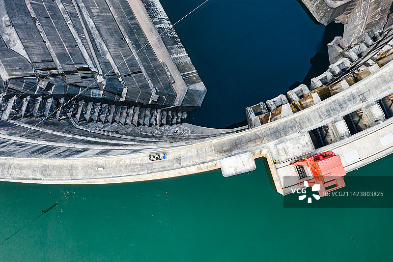 航拍白鹤滩水电站风光图片素材