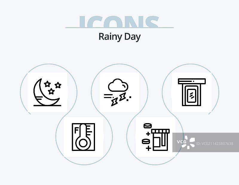 雨天线条图标包5图标设计云图片素材