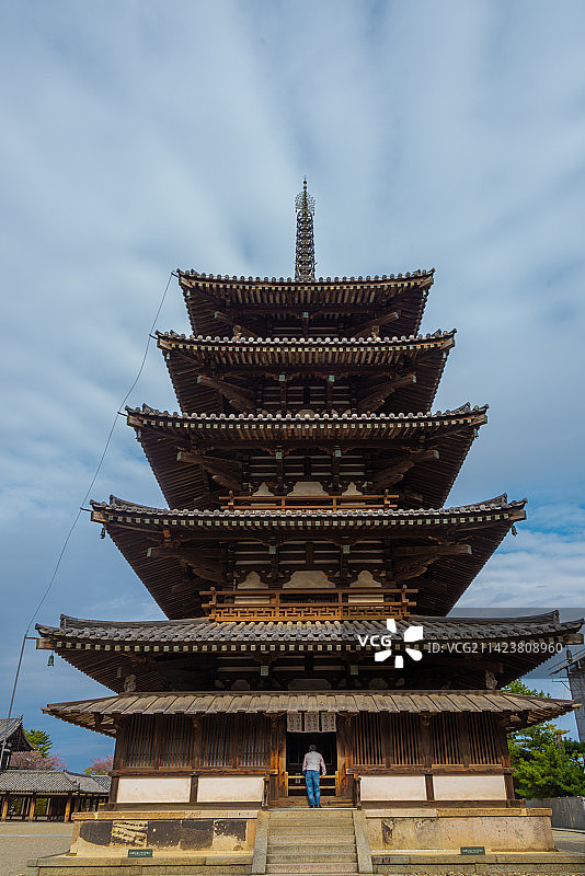 奈良法隆寺春天景色风光图片素材