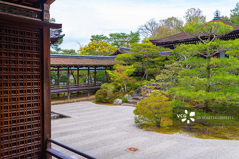 京都天龙寺春天景色风光图片素材