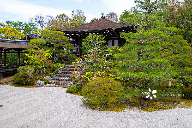 京都天龙寺春天景色风光图片素材