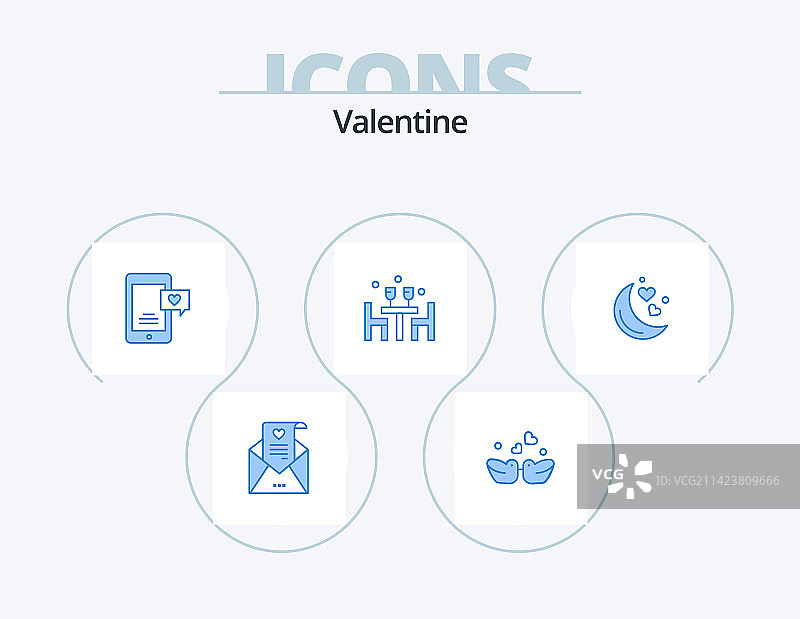 情人节蓝色月亮爱心图标设计图片素材