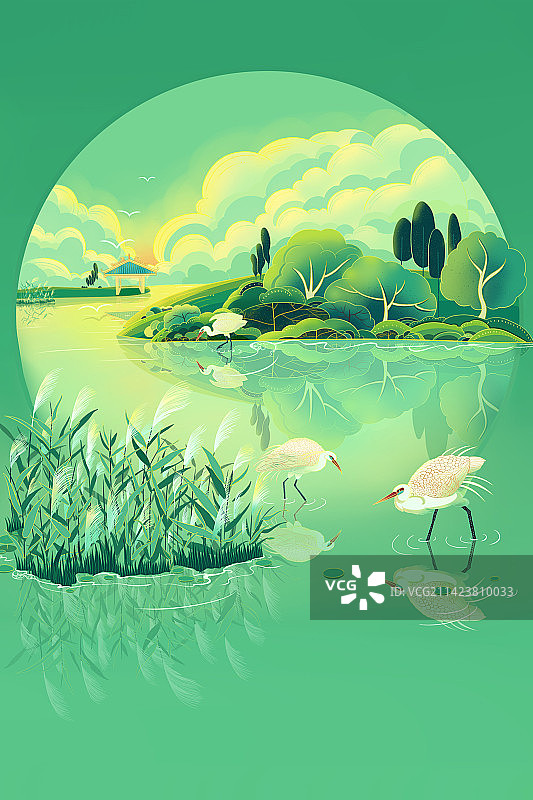 国潮风景插画 节气插画图片素材