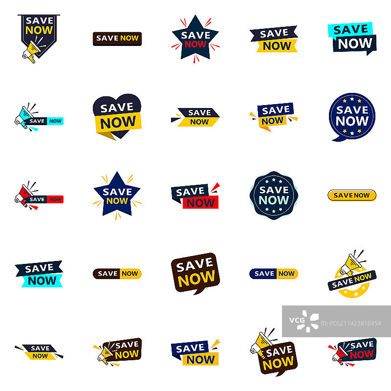 立即节省：25个现代排版元素图片素材