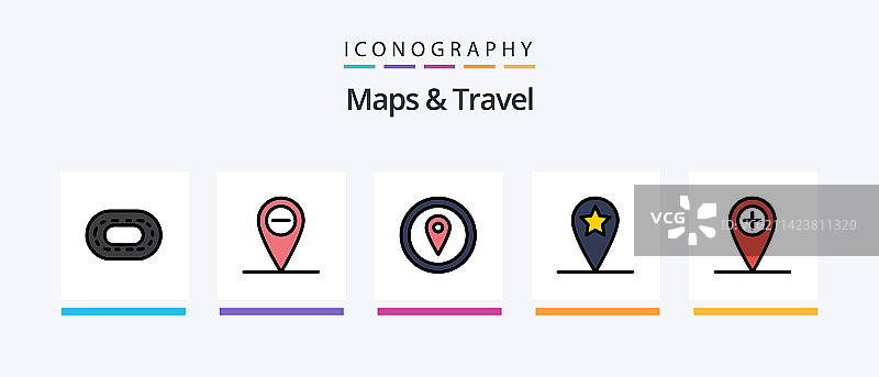 地图与旅行线性填充5图标包图片素材