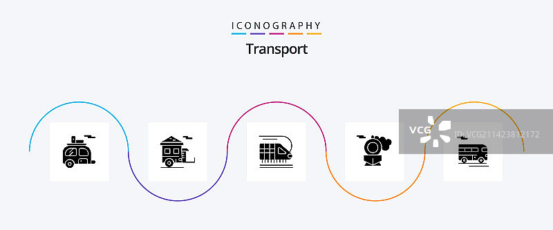交通运输复古字形图标包5图片素材