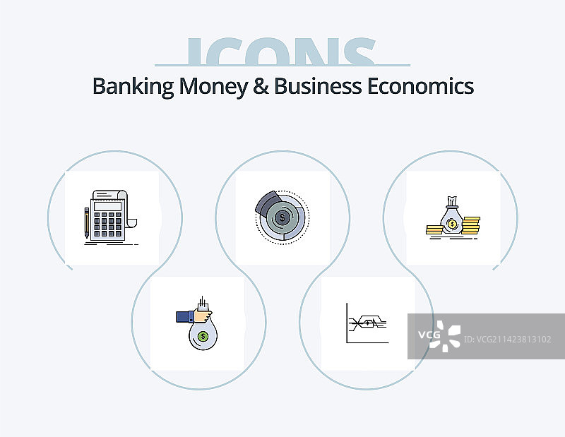 银行金融经济线性填充图片素材