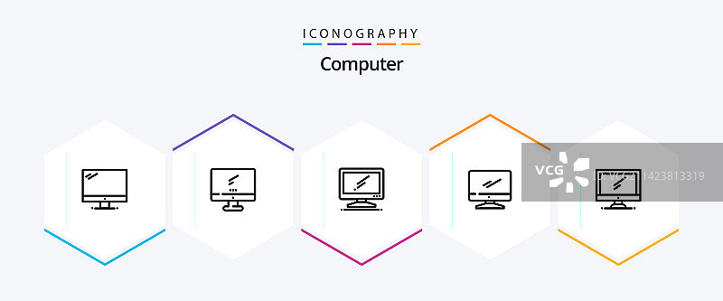 电脑25线条图标包图片素材