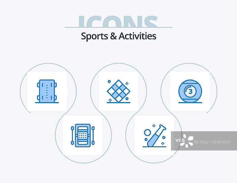 体育活动蓝色图标包5个图标图片素材